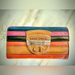 Karen Millen Color Block Leather Wallet